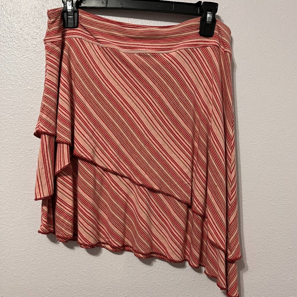 Athleta Skim Shadow Striped Asymmetric Skirt L
